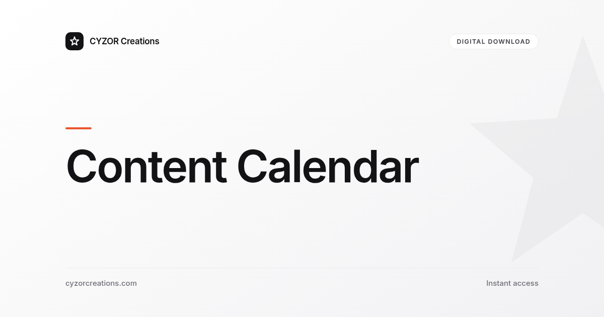 Content Calendar