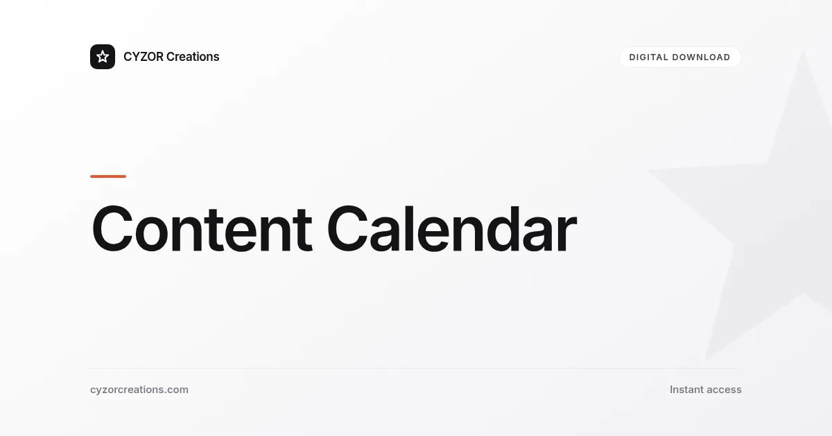 Content Calendar