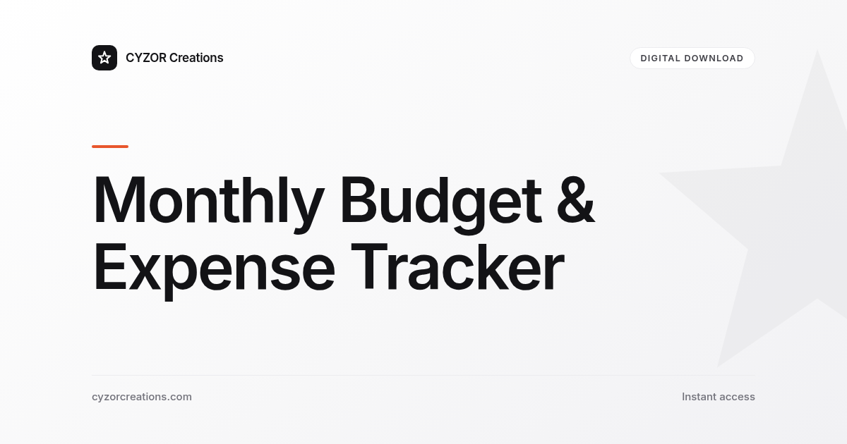 Monthly Budget & Expense Tracker