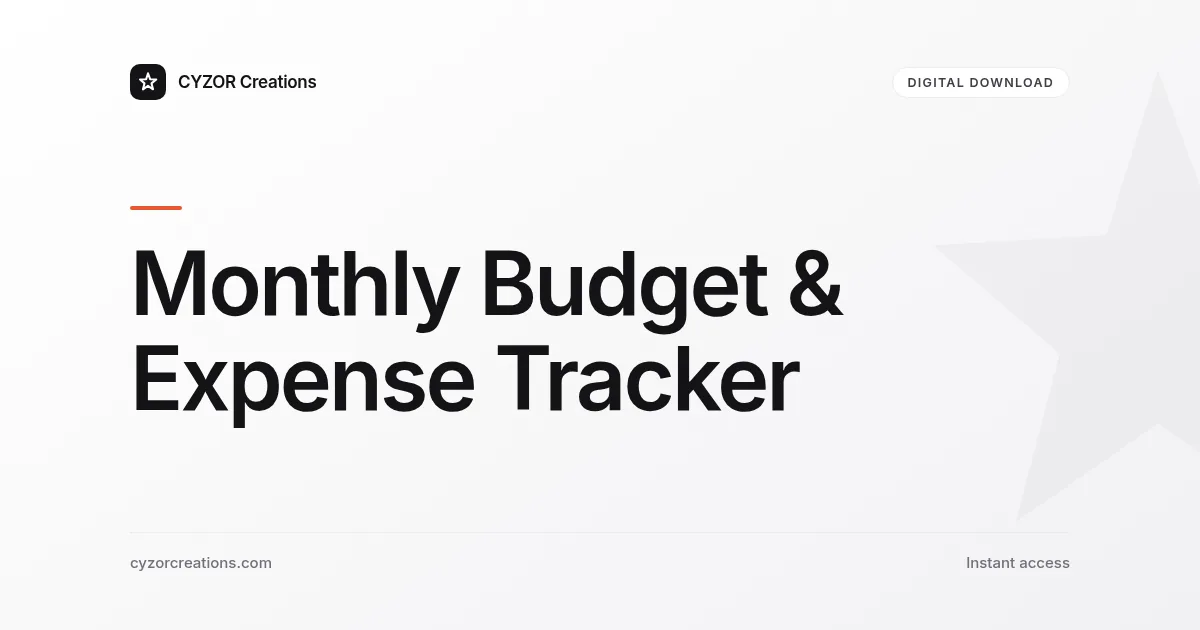 Monthly Budget & Expense Tracker
