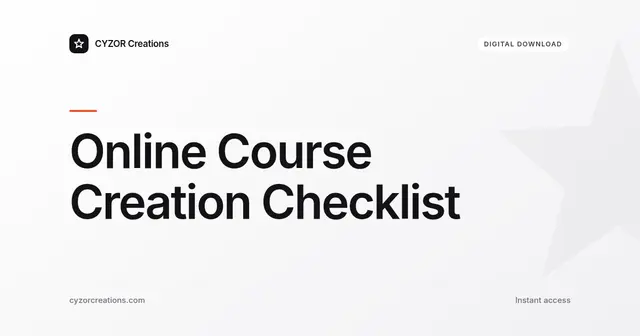 Online Course Creation Checklist