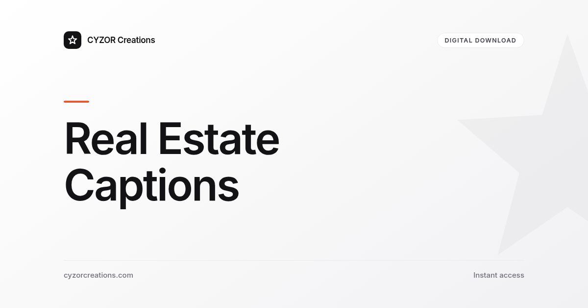 Real Estate Captions