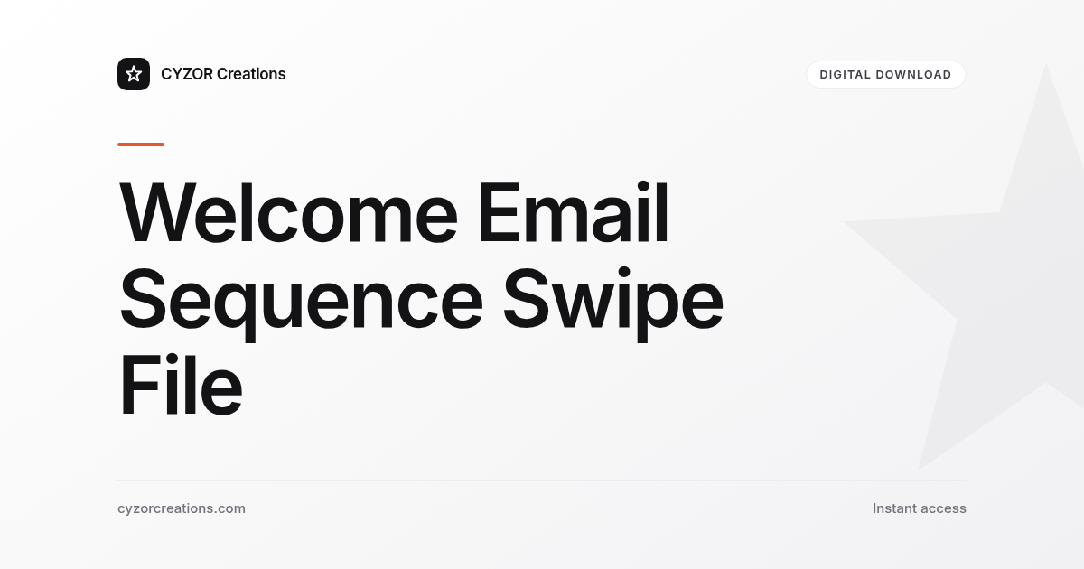 Welcome Email Sequence Swipe File