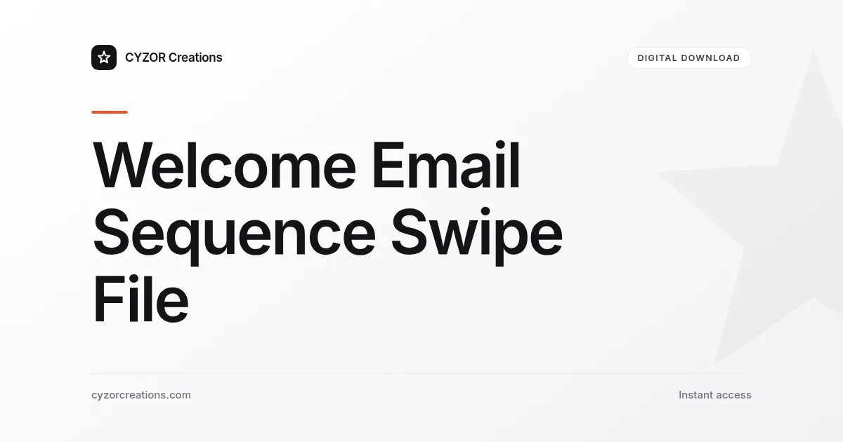 Welcome Email Sequence Swipe File
