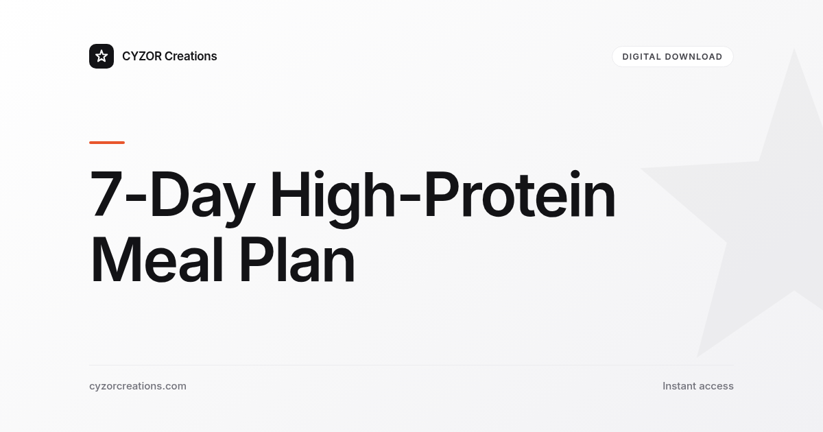 7-Day High-Protein Meal Plan