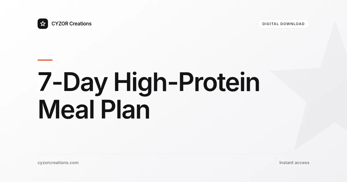 7-Day High-Protein Meal Plan