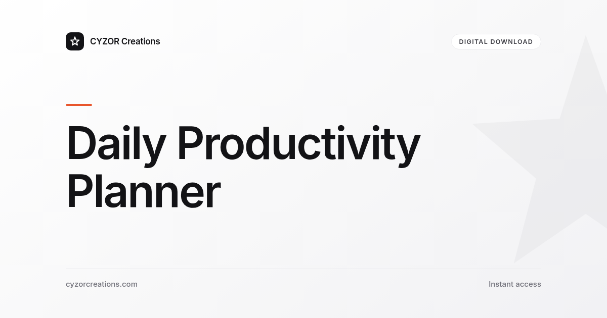 Daily Productivity Planner