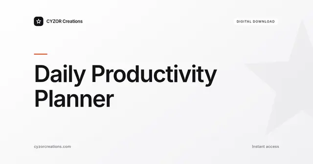 Daily Productivity Planner