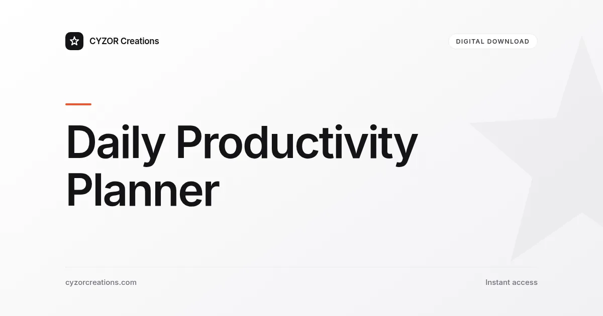 Daily Productivity Planner