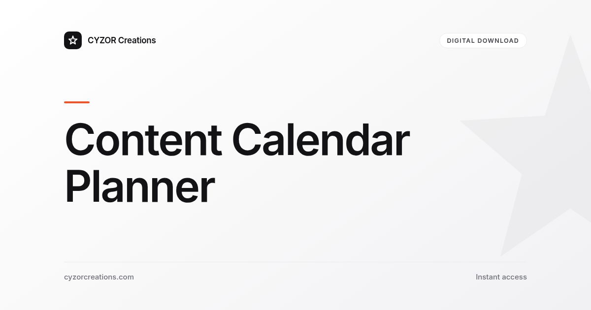 Content Calendar Planner