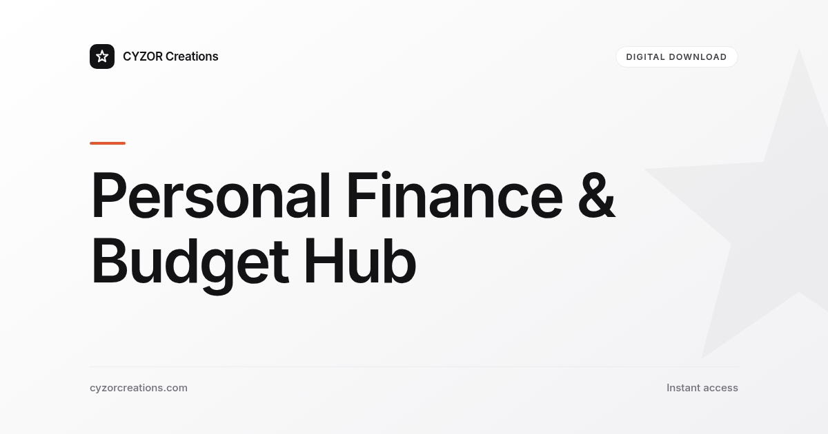 Personal Finance & Budget Hub
