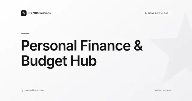 Personal Finance & Budget Hub