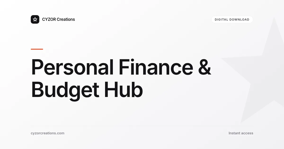 Personal Finance & Budget Hub