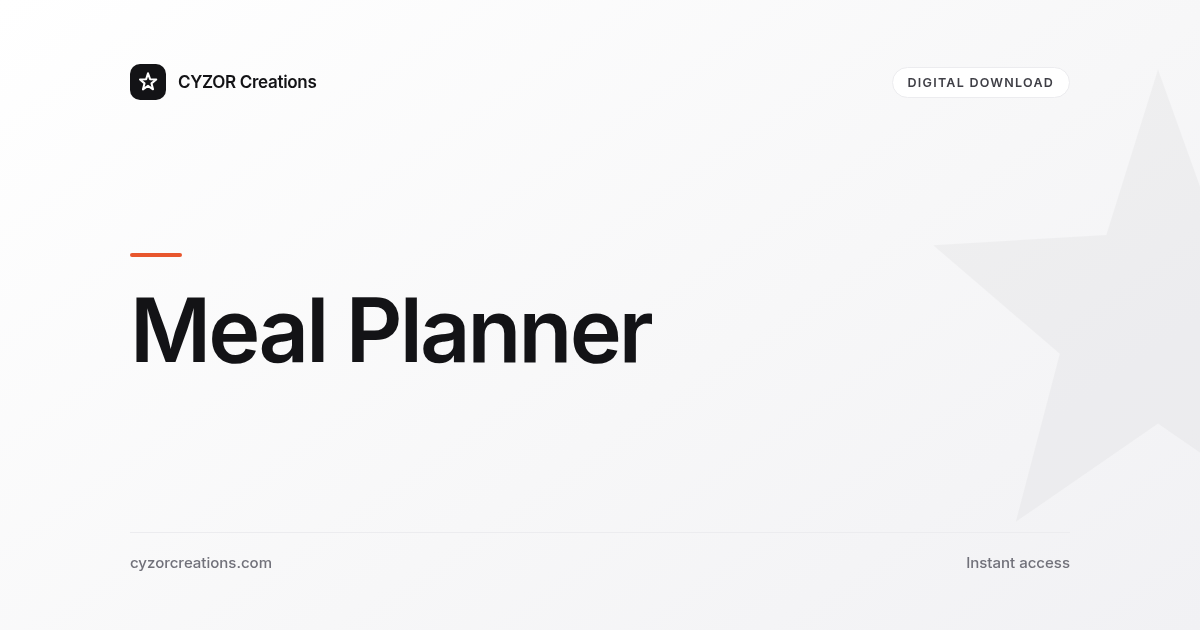 Meal Planner — Notion Template