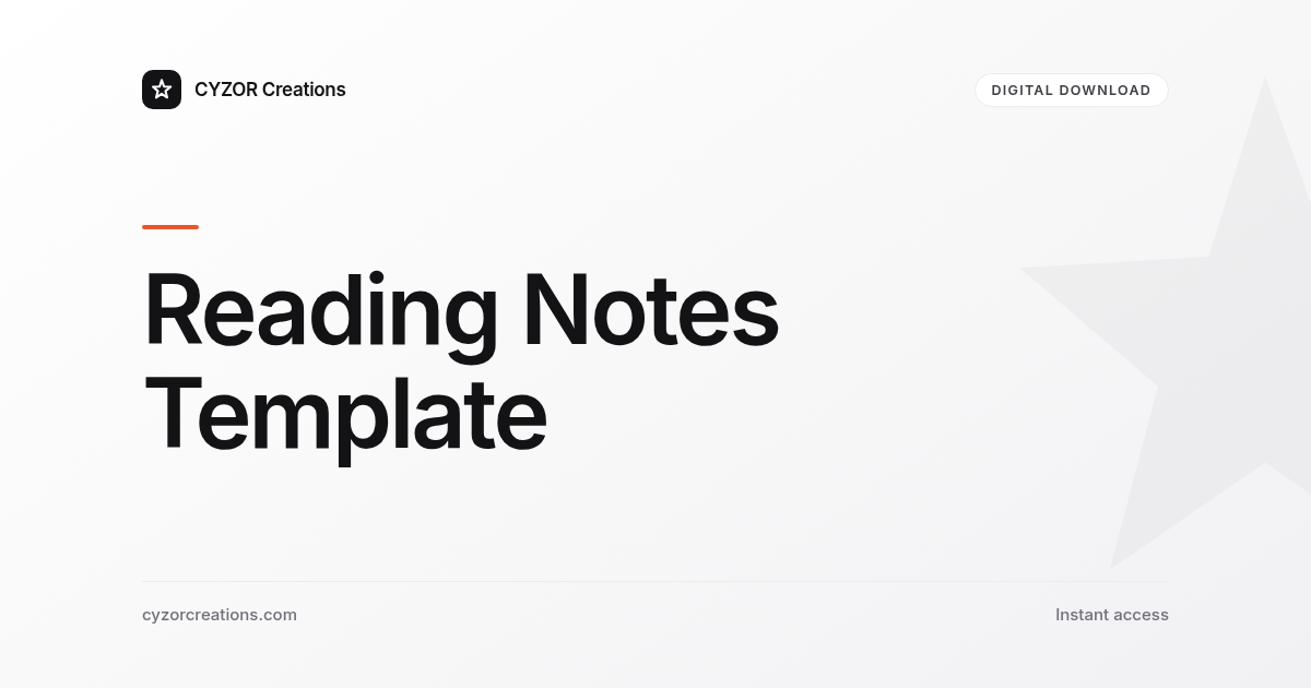 Reading Notes Template