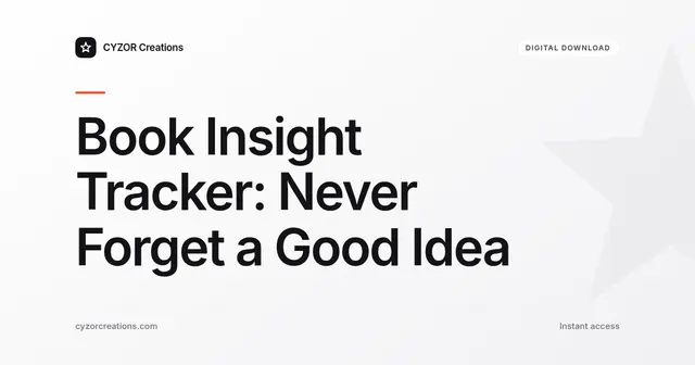 Book Insight Tracker: Never Forget a Good Idea