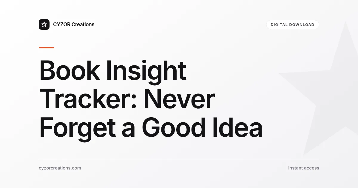 Book Insight Tracker: Never Forget a Good Idea