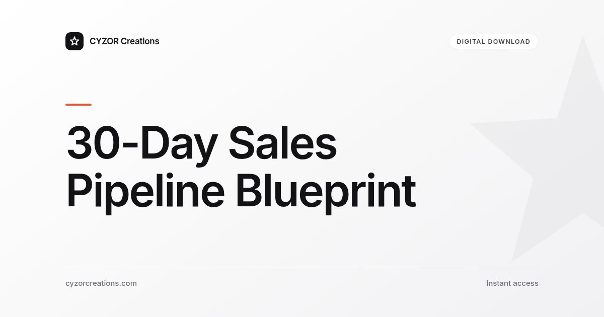 30-Day Sales Pipeline Blueprint
