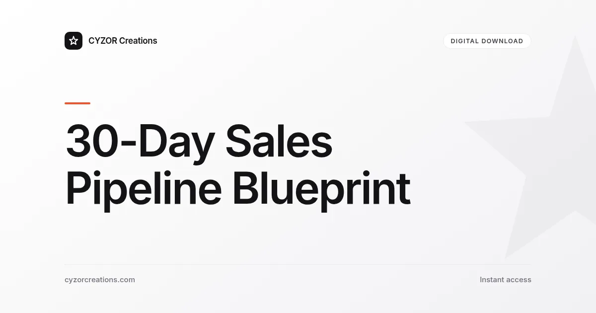 30-Day Sales Pipeline Blueprint