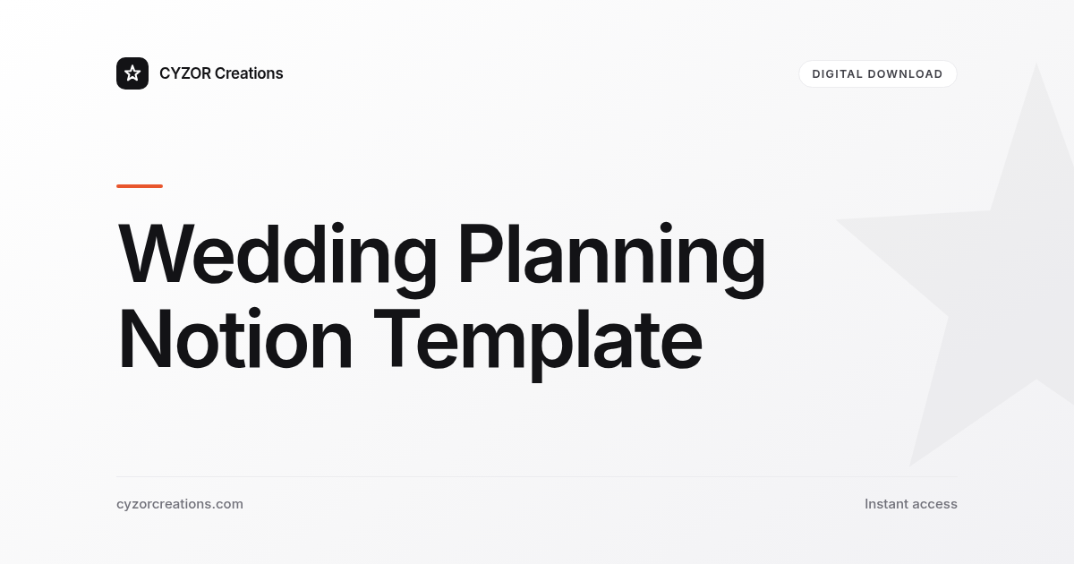 Wedding Planning Notion Template