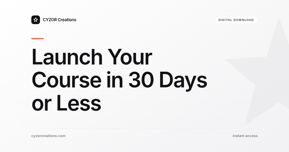 Launch Your Course in 30 Days or Less