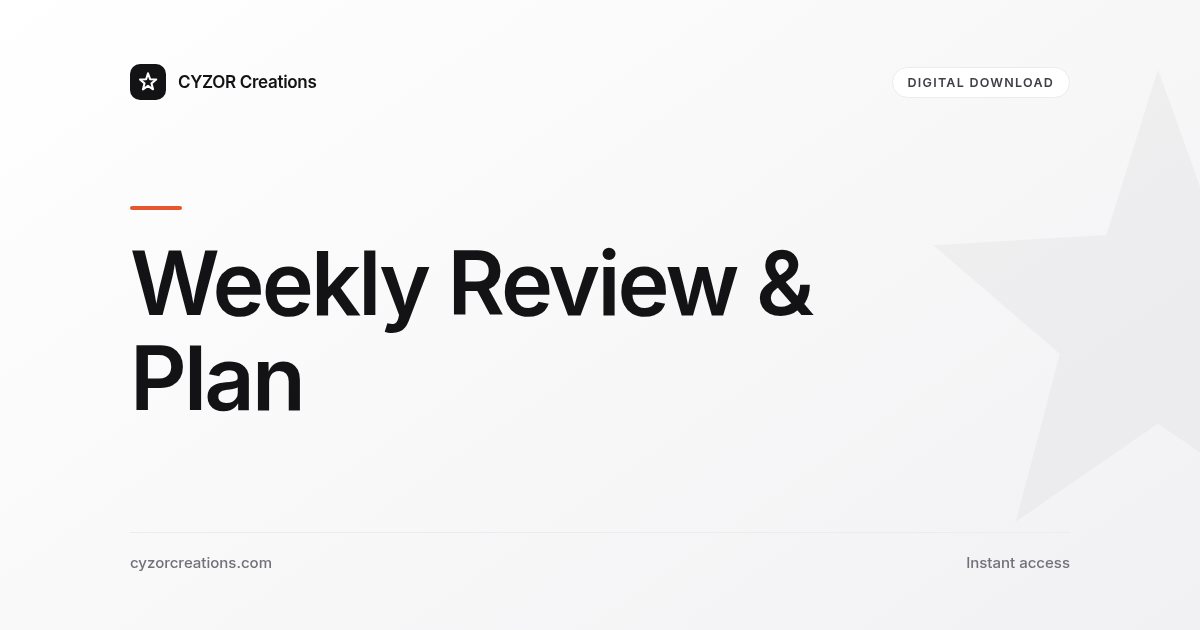 Weekly Review & Plan