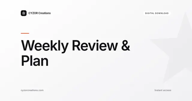 Weekly Review & Plan