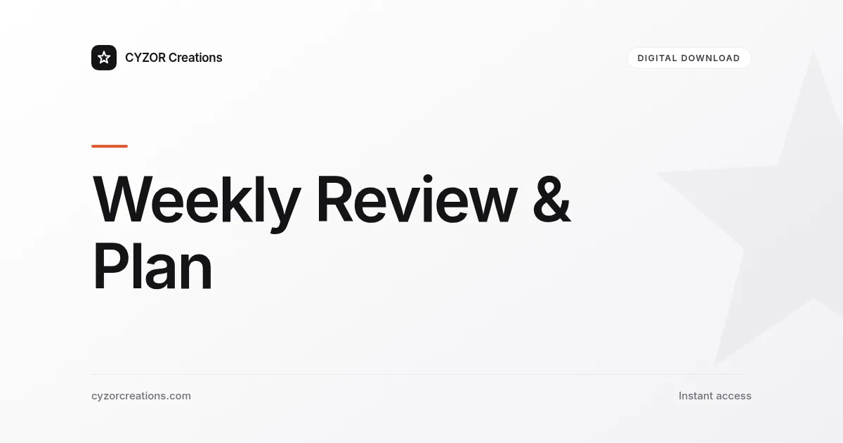 Weekly Review & Plan