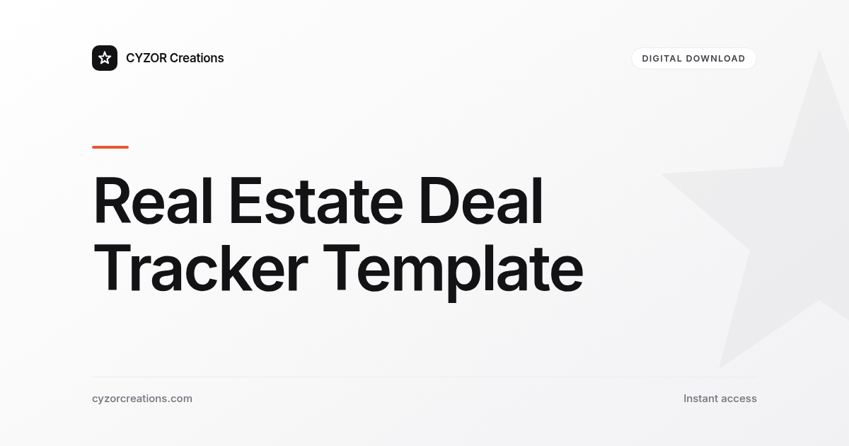 Real Estate Deal Tracker Template