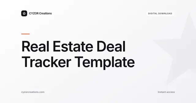 Real Estate Deal Tracker Template
