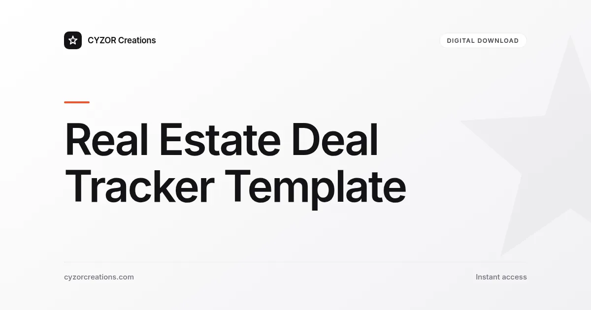Real Estate Deal Tracker Template