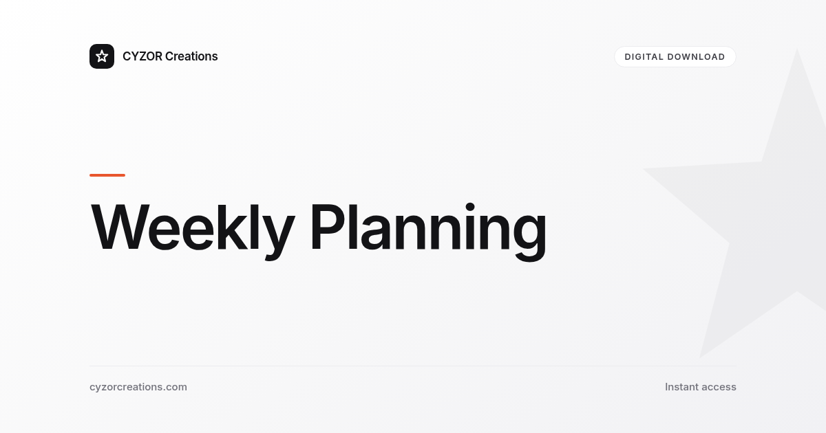 Weekly Planning