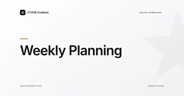 Weekly Planning