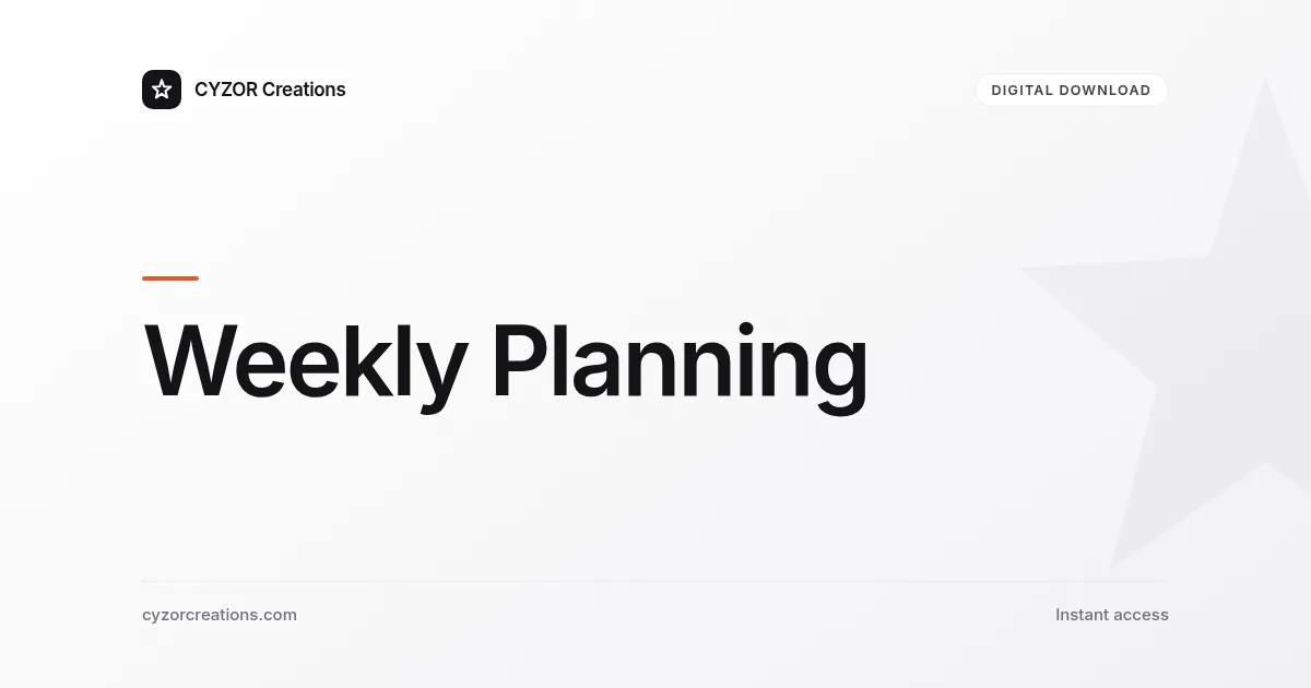 Weekly Planning