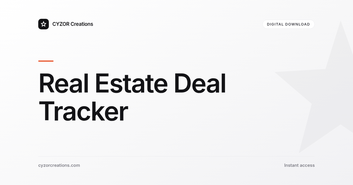 Real Estate Deal Tracker