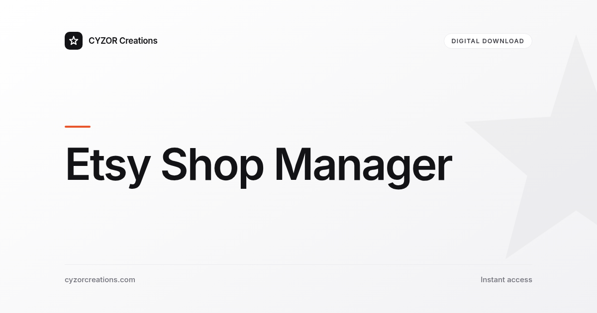 Etsy Shop Manager