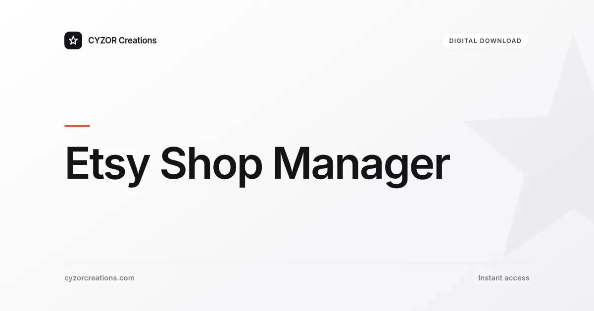 Etsy Shop Manager