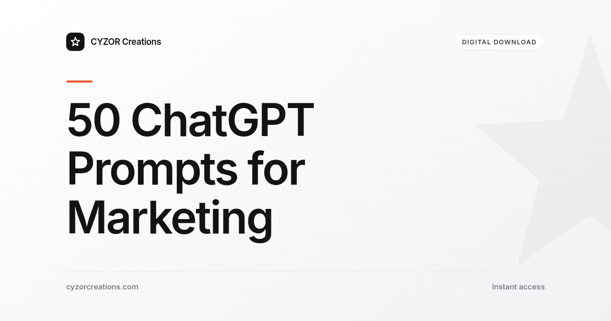 50 ChatGPT Prompts for Marketing