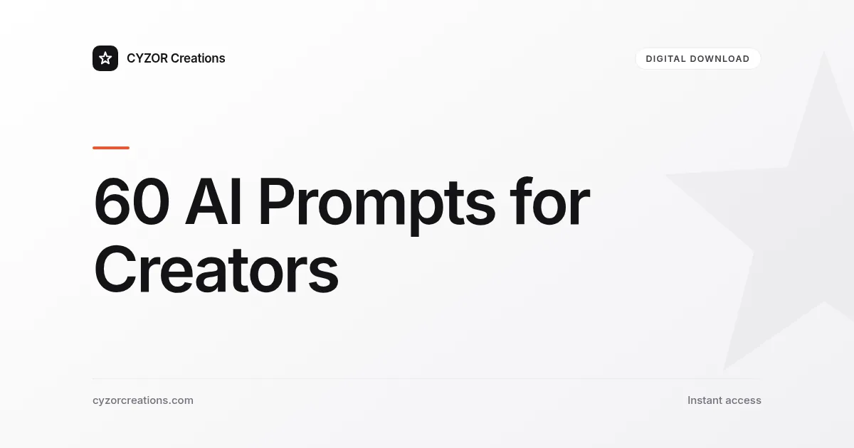 60 AI Prompts for Creators