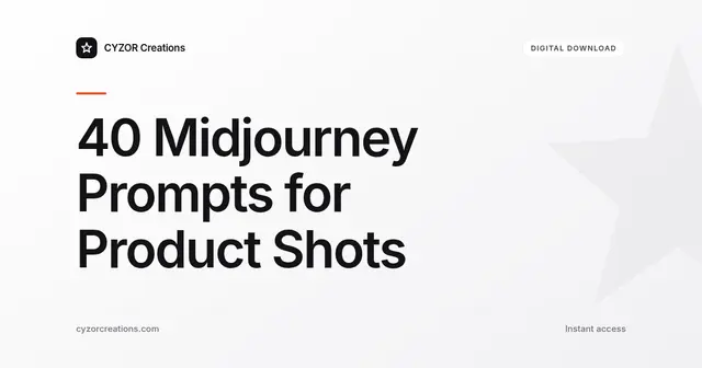 40 Midjourney Prompts for Product Shots