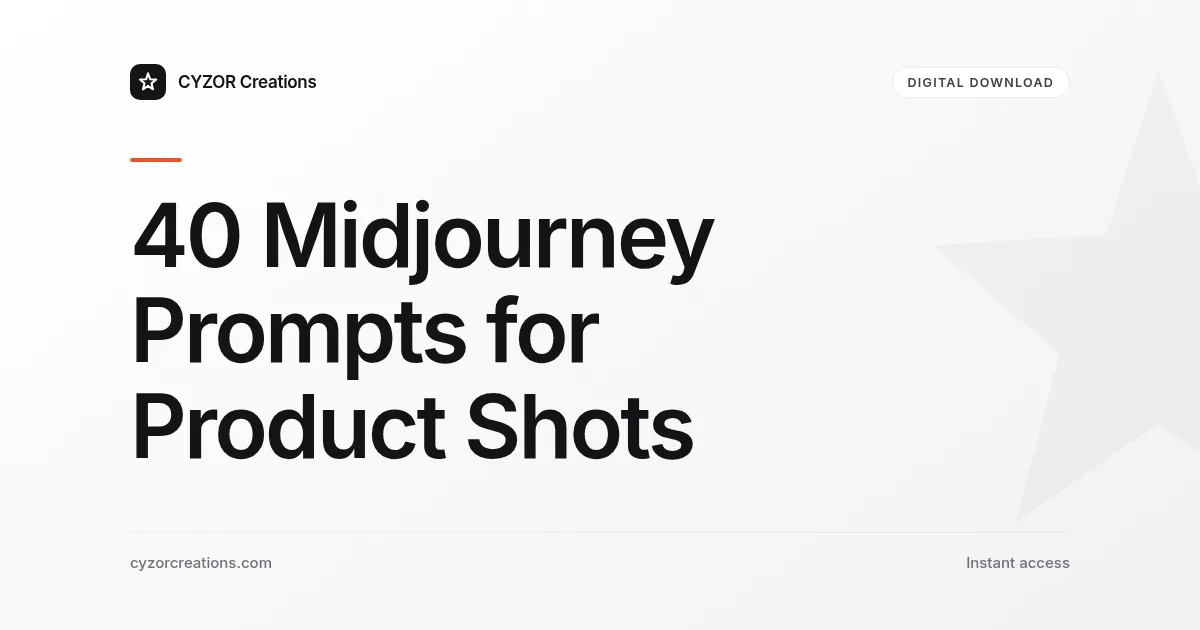 40 Midjourney Prompts for Product Shots