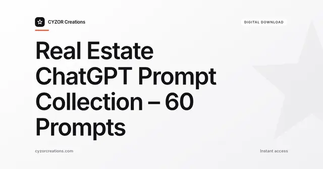 Real Estate ChatGPT Prompt Collection – 60 Prompts