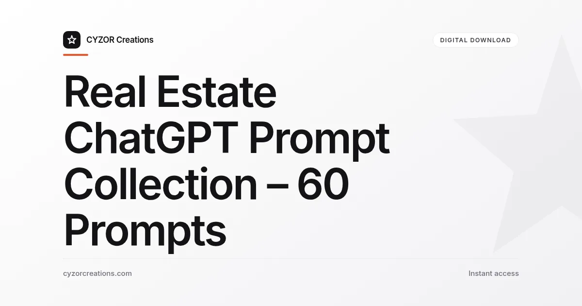 Real Estate ChatGPT Prompt Collection – 60 Prompts