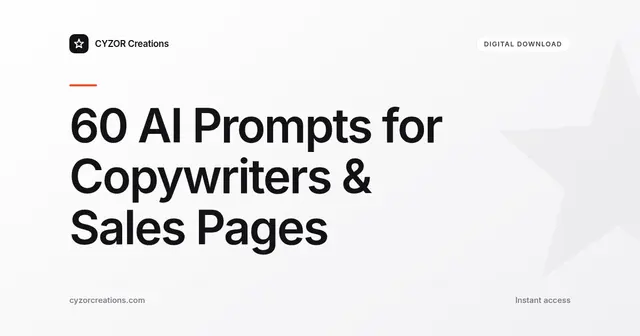 60 AI Prompts for Copywriters & Sales Pages