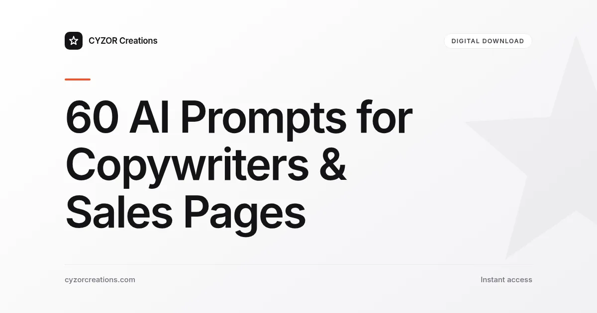 60 AI Prompts for Copywriters & Sales Pages