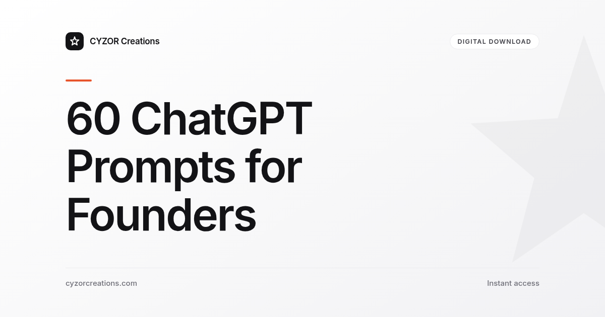 60 ChatGPT Prompts for Founders