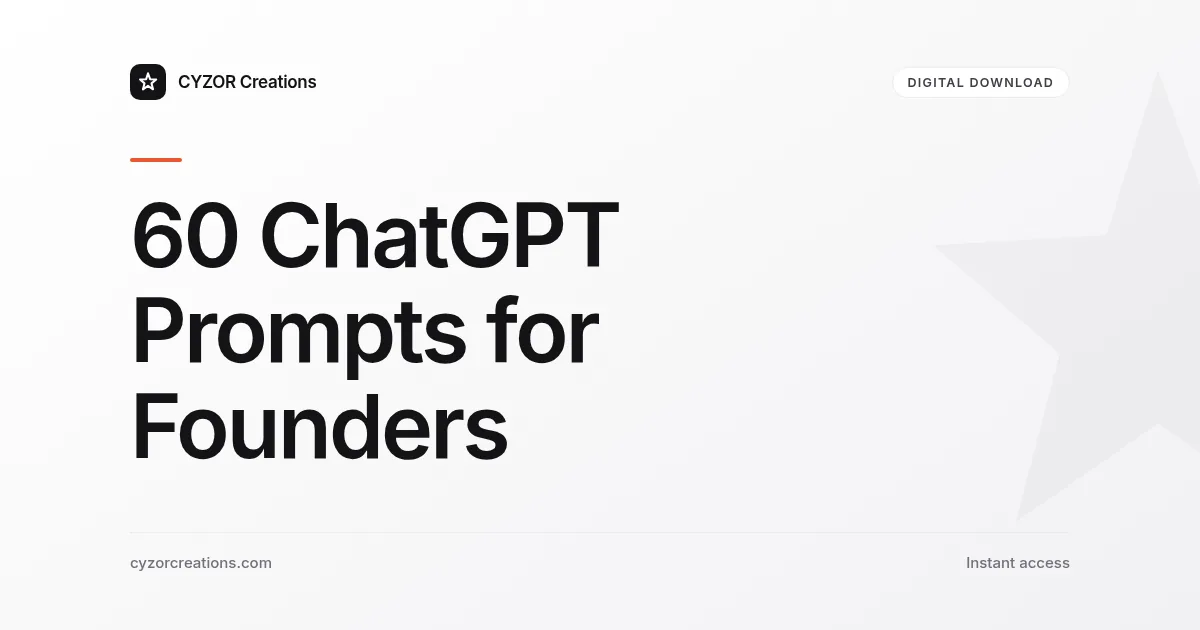 60 ChatGPT Prompts for Founders