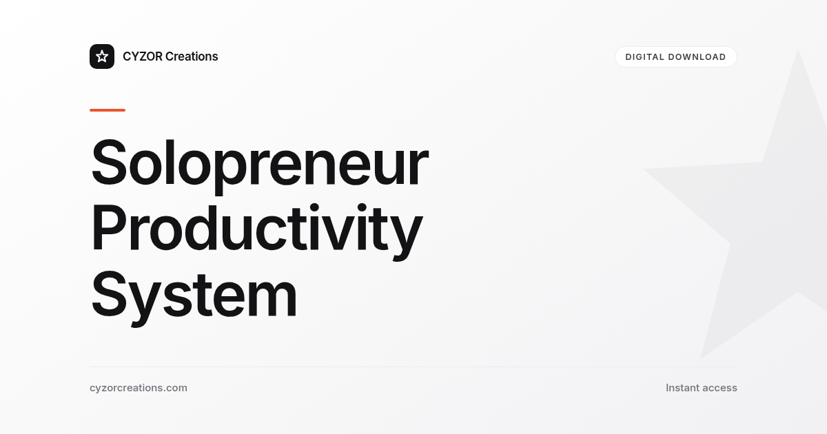 Solopreneur Productivity System