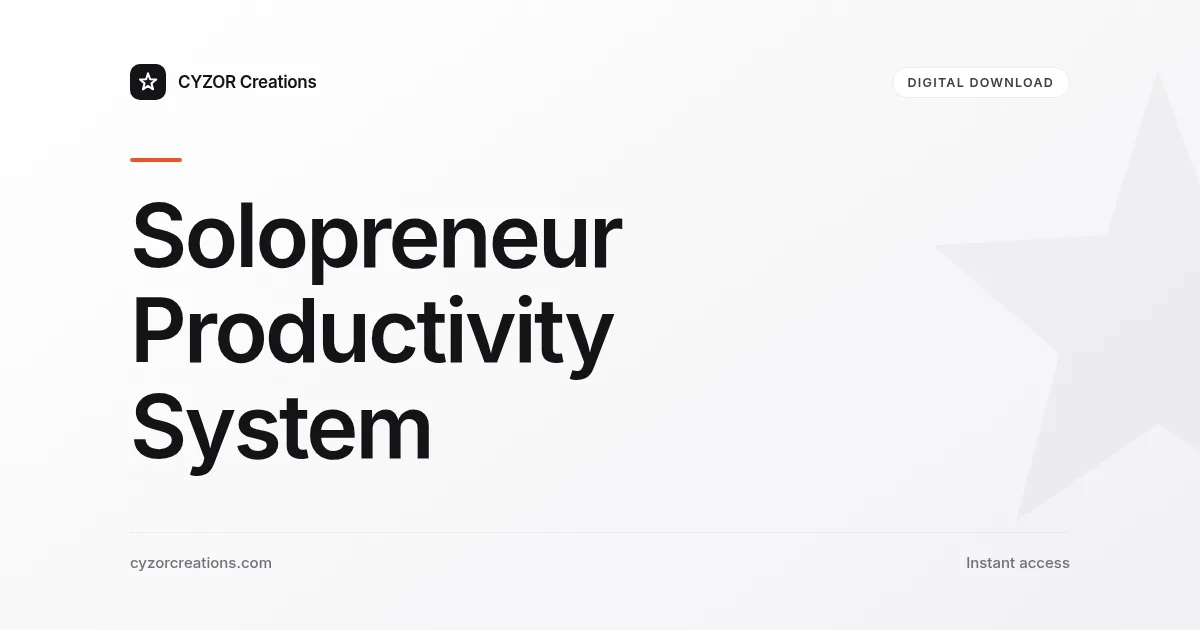 Solopreneur Productivity System