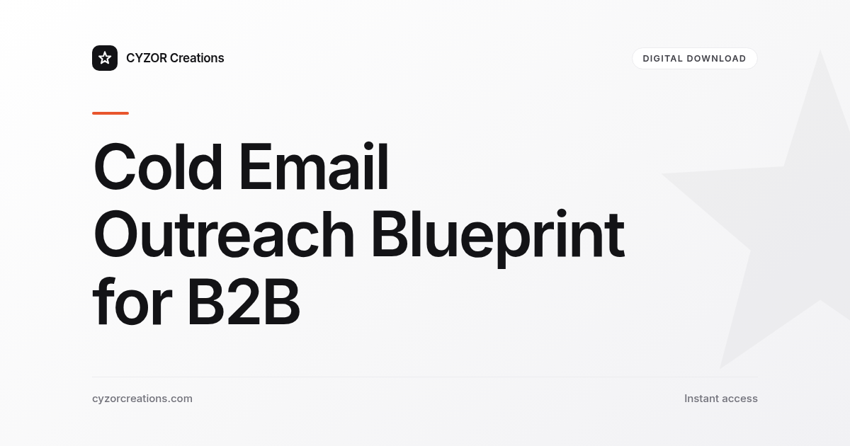 Cold Email Outreach Blueprint for B2B